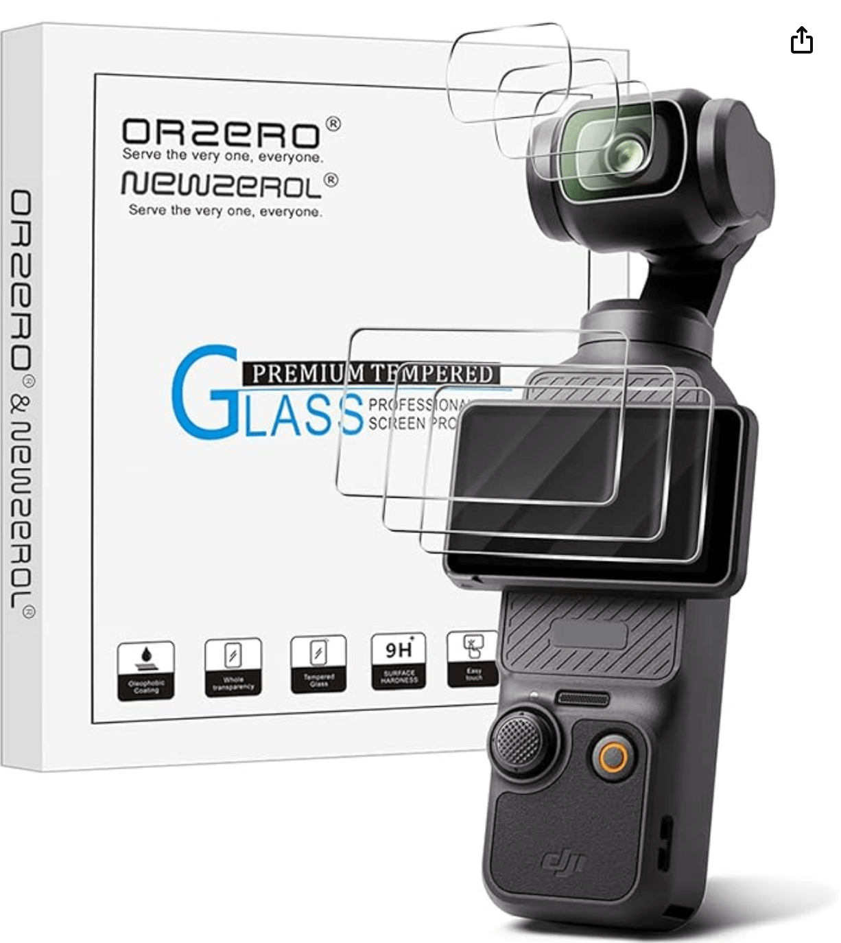 DJI Osmo Pocket 3 Camera, Tempered Glass Camera Protectors